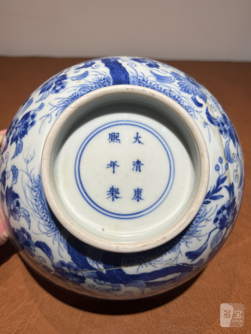 清康熙 青花松鼠葡萄纹大碗 - 图14